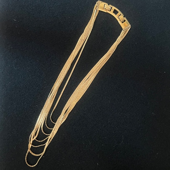 Vintage Monet 70's Multi 7 Layer Strand Graduated Gold Toned Necklace 16" - Picture 3 of 6